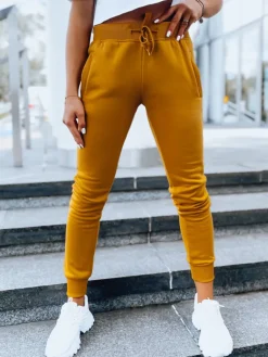 Spodnie Damskie>Dstreet Spodnie damskie dresowe FITS kamelowe UY0552