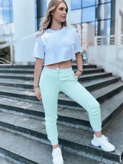 Spodnie Damskie>Dstreet Spodnie damskie dresowe FITS miętowe UY0587