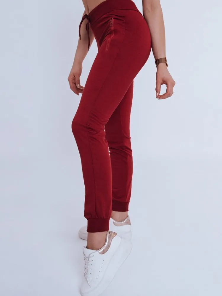 Spodnie Damskie>Dstreet Spodnie damskie dresowe JULIET bordowe UY0823