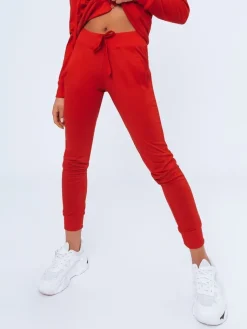 Spodnie Damskie>Dstreet Spodnie damskie dresowe LARA czerwone UY0954