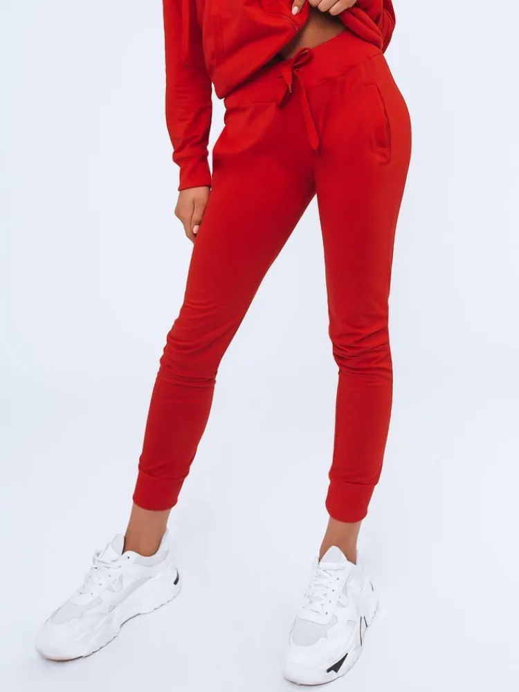 Spodnie Damskie>Dstreet Spodnie damskie dresowe LARA czerwone UY0954
