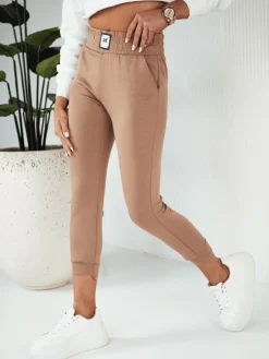 Spodnie Damskie>Dstreet Spodnie damskie dresowe LOREN kamelowe UY1827