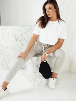 Spodnie Damskie>Dstreet Spodnie damskie dresowe MILA szare UY1825