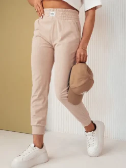 Spodnie Damskie>Dstreet Spodnie damskie dresowe MORSI beżowe UY2039