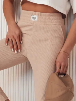 Spodnie Damskie>Dstreet Spodnie damskie dresowe MORSI beżowe UY2039