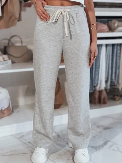 Spodnie Damskie>Dstreet Spodnie damskie dresowe masełko wide leg RELAXON szare UY2402