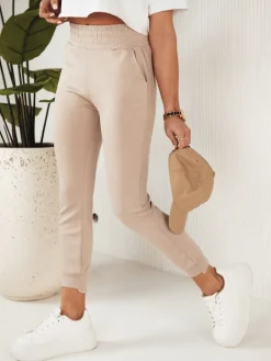Spodnie Damskie>Dstreet Spodnie damskie dresowe STEVEN beżowe UY1805