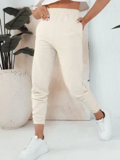 Spodnie Damskie>Dstreet Spodnie damskie dresowe SWAN kremowe UY2086