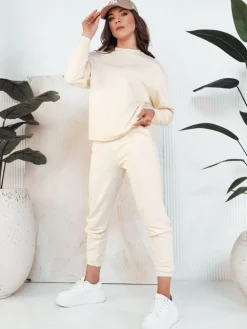 Spodnie Damskie>Dstreet Spodnie damskie dresowe SWAN kremowe UY2086