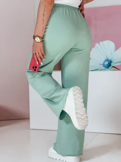 Spodnie Damskie>Dstreet Spodnie damskie dresowe wide leg DRESLINA miętowe UY2690