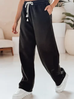 Spodnie Damskie>Dstreet Spodnie damskie dresowe wide leg DRESMOOD PREMIUM czarne UY2686