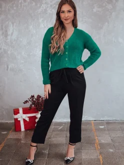 Spodnie Damskie>Dstreet Spodnie damskie ELEGANTIS czarne UY2297