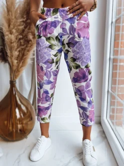 Spodnie Damskie>Dstreet Spodnie damskie FLOWER GARDEN wrzosowe UY1470