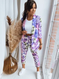 Spodnie Damskie>Dstreet Spodnie damskie FLOWER GARDEN wrzosowe UY1470