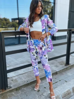 Wyjątkowe Okazje|Spodnie Damskie>Dstreet Spodnie damskie FLOWER GARDEN wrzosowe UY1470z