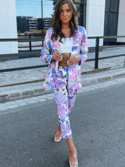 Wyjątkowe Okazje|Spodnie Damskie>Dstreet Spodnie damskie FLOWER GARDEN wrzosowe UY1470z