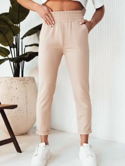 Spodnie Damskie>Dstreet Spodnie damskie HILES beżowe UY2064