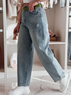 Spodnie Damskie|Jeansy Damskie>Dstreet Spodnie damskie jeansowe baggy WIDELEGS niebieskie UY2472
