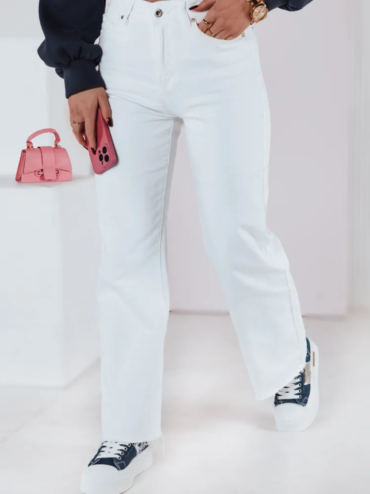 Spodnie Damskie|Jeansy Damskie>Dstreet Spodnie damskie jeansowe baggy LUXEFLOW białe UY2365