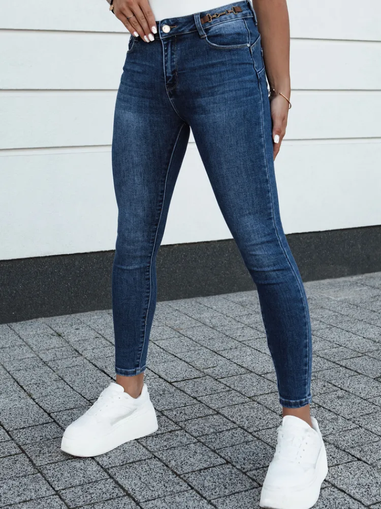 Spodnie Damskie|Jeansy Damskie>Dstreet Spodnie damskie jeansowe slim fit ACORN ciemnoniebieskie UY2155