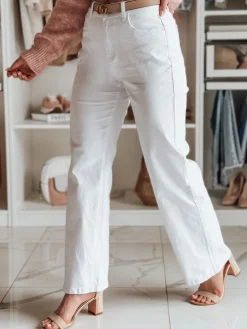 Spodnie Damskie|Jeansy Damskie>Dstreet Spodnie damskie jeansowe wide leg DELUSSIA białe UY2671