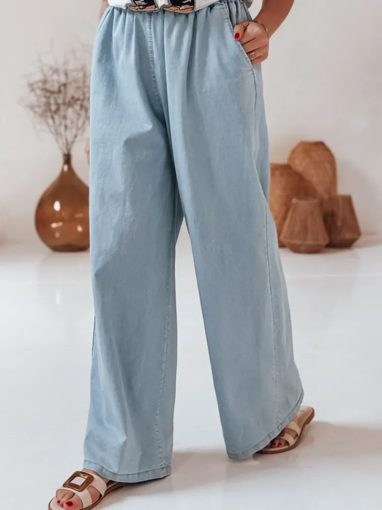 Spodnie Damskie>Dstreet Spodnie damskie jeansowe DENIMJOY jasno niebieskie UY2717