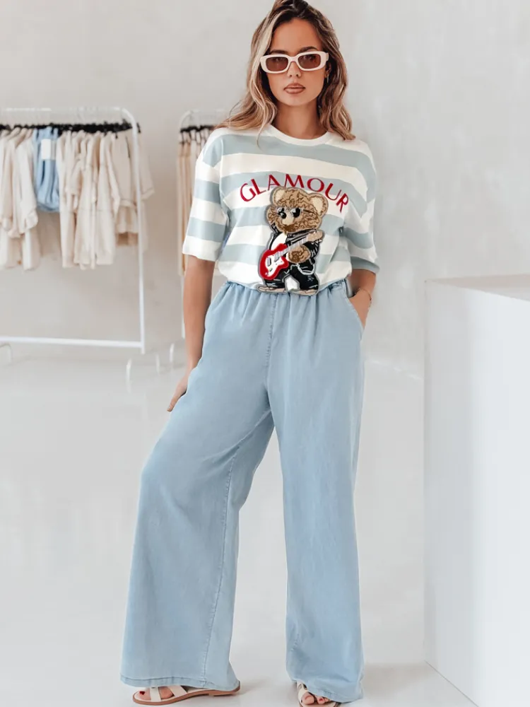 Spodnie Damskie>Dstreet Spodnie damskie jeansowe DENIMJOY jasno niebieskie UY2717