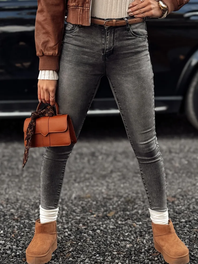 Spodnie Damskie|Jeansy Damskie>Dstreet Spodnie damskie jeansowe skinny JORNIX ciemnoszare UY2192