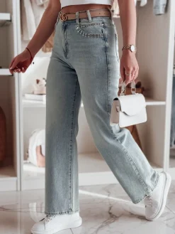 Spodnie Damskie|Jeansy Damskie>Dstreet Spodnie damskie jeansowe baggy MODNEVIS niebieskie UY2498