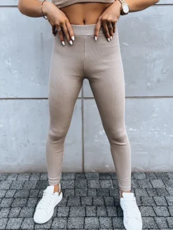 Spodnie Damskie>Dstreet Spodnie damskie legginsy OLIVE BRANCH beżowe UY1611