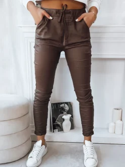 Spodnie Damskie>Dstreet Spodnie damskie LIZZY brązowe UY1782