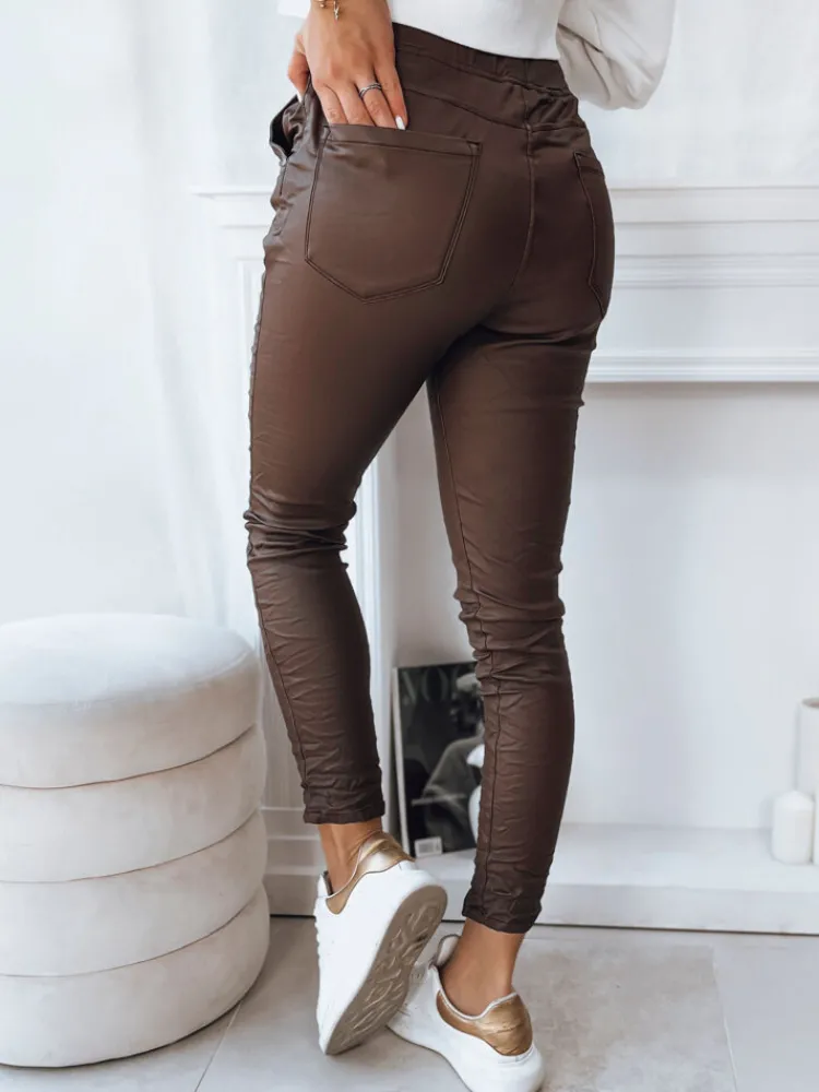 Spodnie Damskie>Dstreet Spodnie damskie LIZZY brązowe UY1782