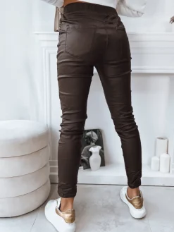 Spodnie Damskie>Dstreet Spodnie damskie LIZZY ciemnobrązowe UY1783