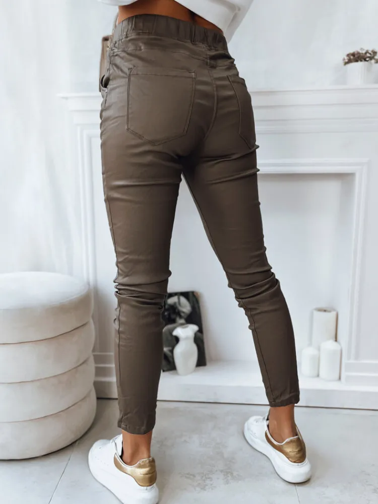 Spodnie Damskie>Dstreet Spodnie damskie LIZZY ciemnobeżowe UY1775