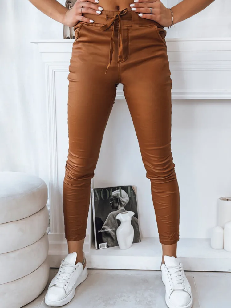 Spodnie Damskie>Dstreet Spodnie damskie LIZZY kamelowe UY1779