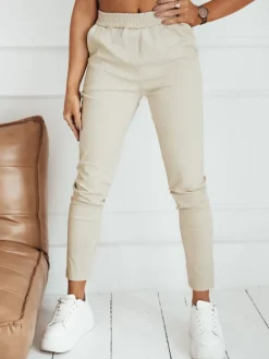 Spodnie Damskie>Dstreet Spodnie damskie MADELINE beżowe UY1854