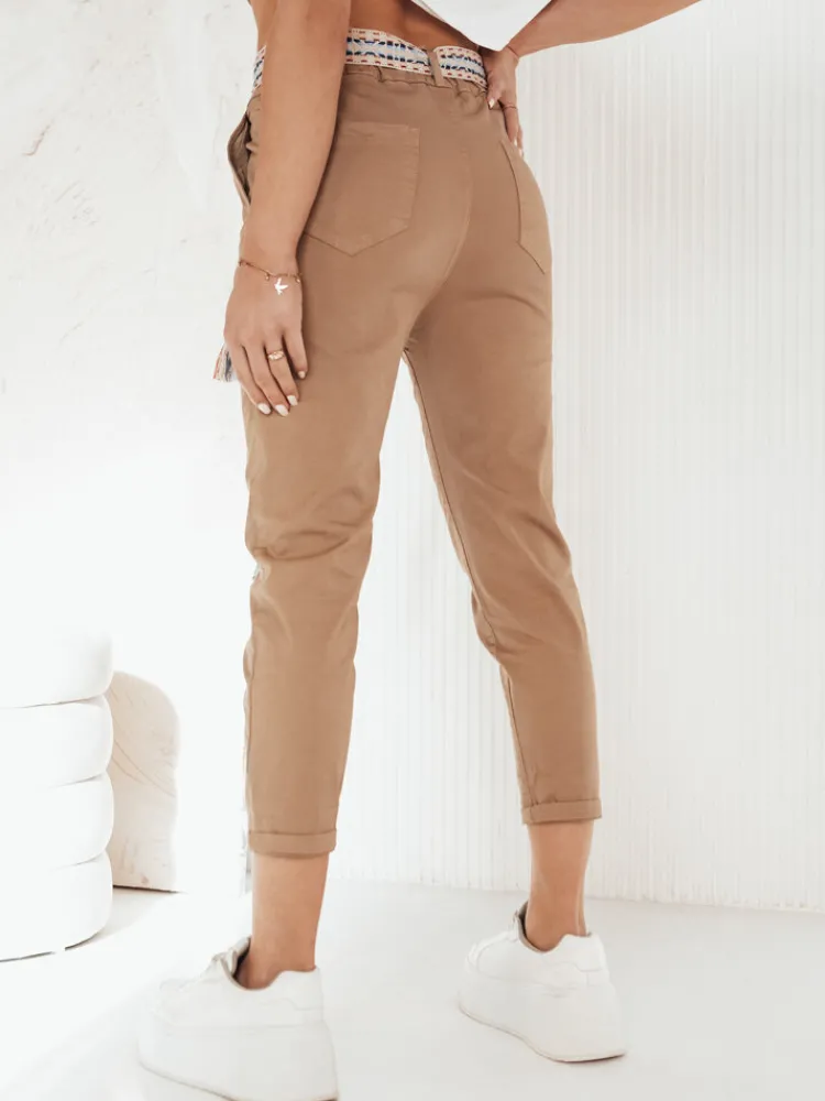 Spodnie Damskie>Dstreet Spodnie damskie MAFRA kamelowe UY1951