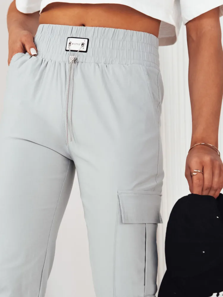 Spodnie Damskie>Dstreet Spodnie damskie MAREN szare UY2068