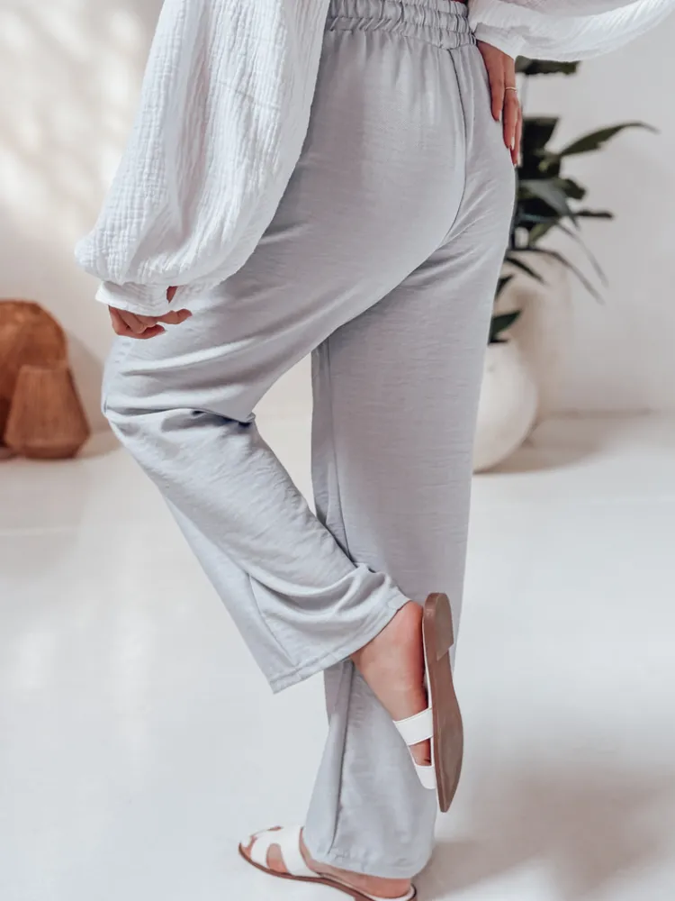 Spodnie Damskie>Dstreet Spodnie damskie materiałowe wide leg LINESSA białe UY2646