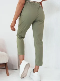 Spodnie Damskie>Dstreet Spodnie damskie materiałowe ERLON zielone UY2100