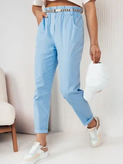 Spodnie Damskie>Dstreet Spodnie damskie materiałowe ERLON błękitne UY2028