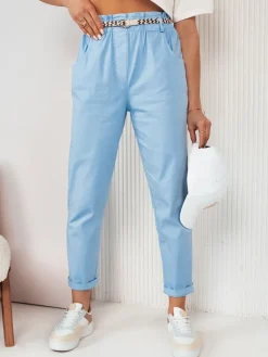 Spodnie Damskie>Dstreet Spodnie damskie materiałowe ERLON błękitne UY2028