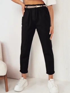 Spodnie Damskie>Dstreet Spodnie damskie materiałowe ERLON czarne UY2026