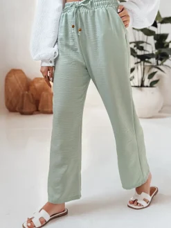 Spodnie Damskie>Dstreet Spodnie damskie materiałowe wide leg LINESSA zielone UY2644