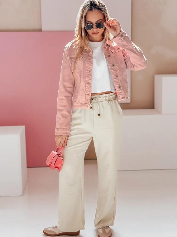 Spodnie Damskie>Dstreet Spodnie damskie materiałowe wide leg LINESSA khaki UY2643