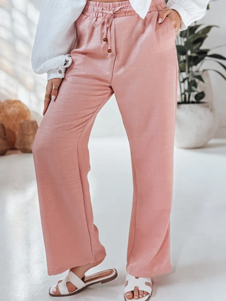 Spodnie Damskie>Dstreet Spodnie damskie materiałowe wide leg LINESSA różowe UY2645