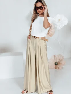 Spodnie Damskie>Dstreet Spodnie damskie MIRELOU beżowe UY2716