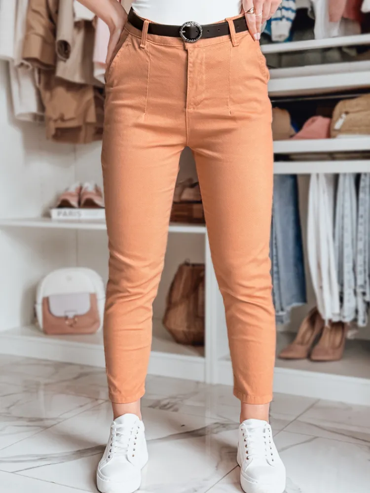 Spodnie Damskie>Dstreet Spodnie damskie slim fit z paskiem TAIRONIK ceglane UY2543