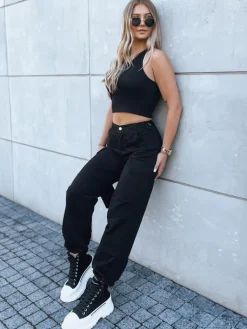 Spodnie Damskie>Dstreet Spodnie damskie spadochronowe ADVENTURE czarne UY1640