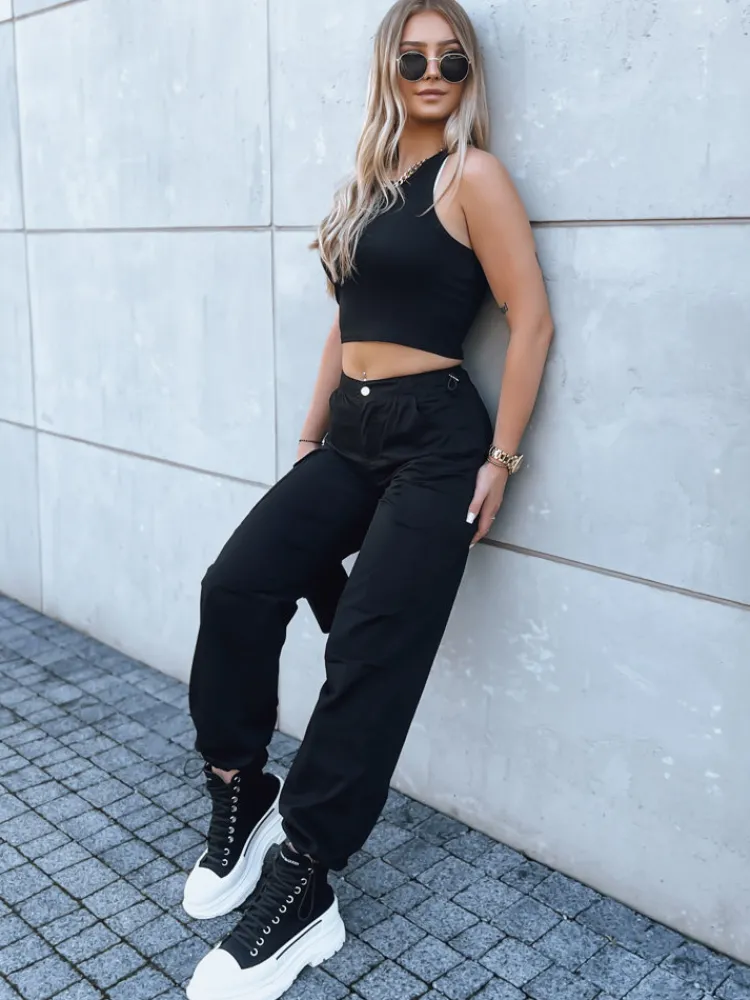 Spodnie Damskie>Dstreet Spodnie damskie spadochronowe ADVENTURE czarne UY1640